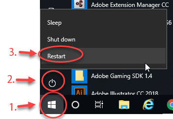 Screenshot of 3 step Windows 10 Shutdown process.