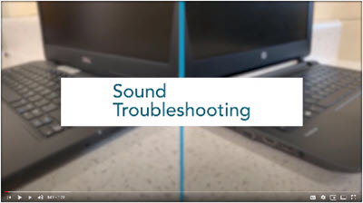 Image of the first frame of the sound troubleshooting youtube video.